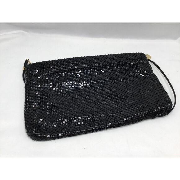 WHITING DAVIS Classic Elegant Metal Mesh Little Black Clutch - Picture 2 of 5